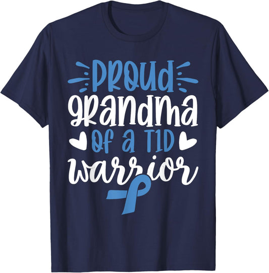 Proud Grandma Of A T1D Warrior Diabetes Awareness T-Shirt - T-Shirt | Navy