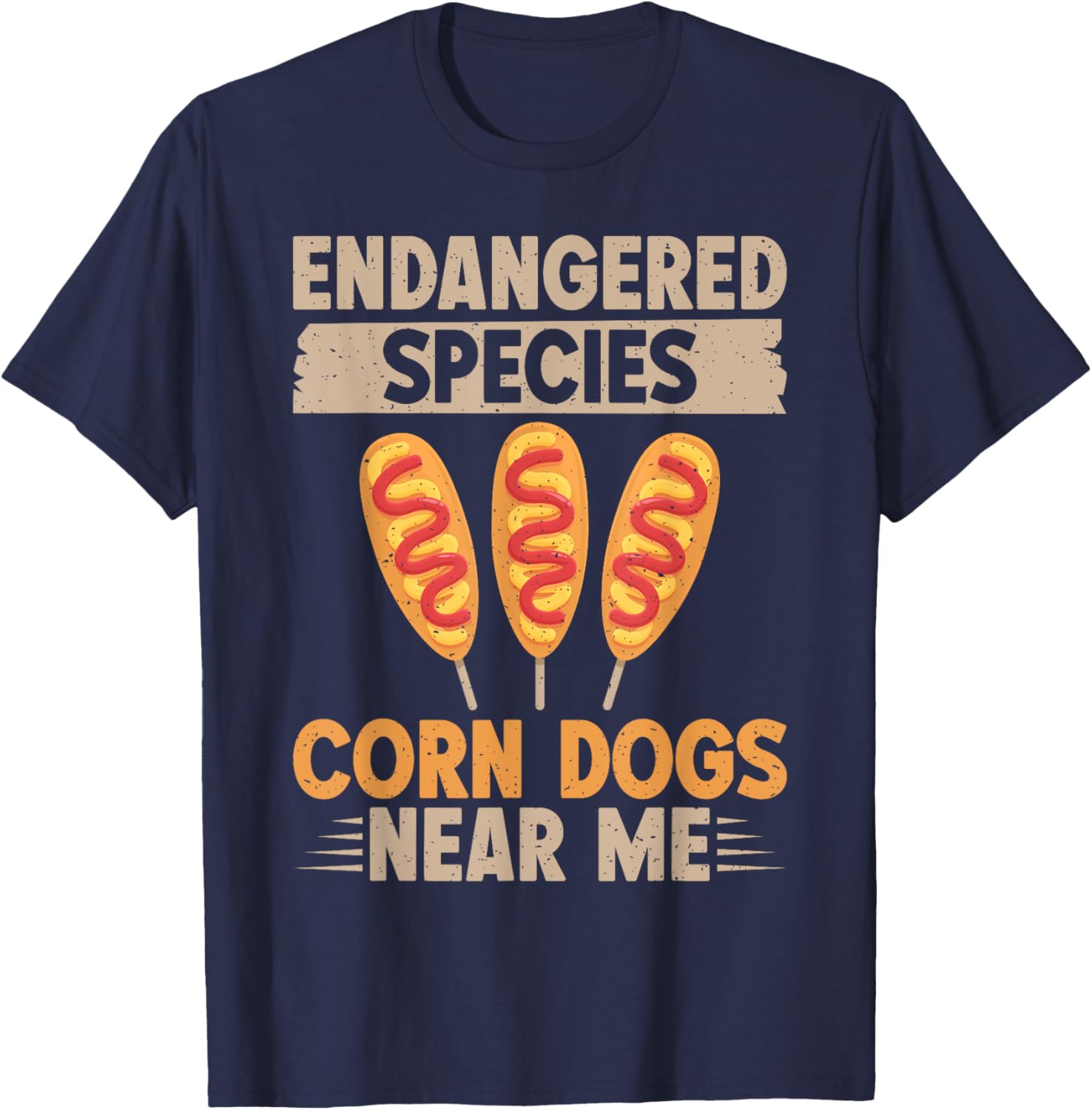 Endangered Species Corn Dogs near me Corn Dog Men Women T-Shirt - T-Shirt | Navy