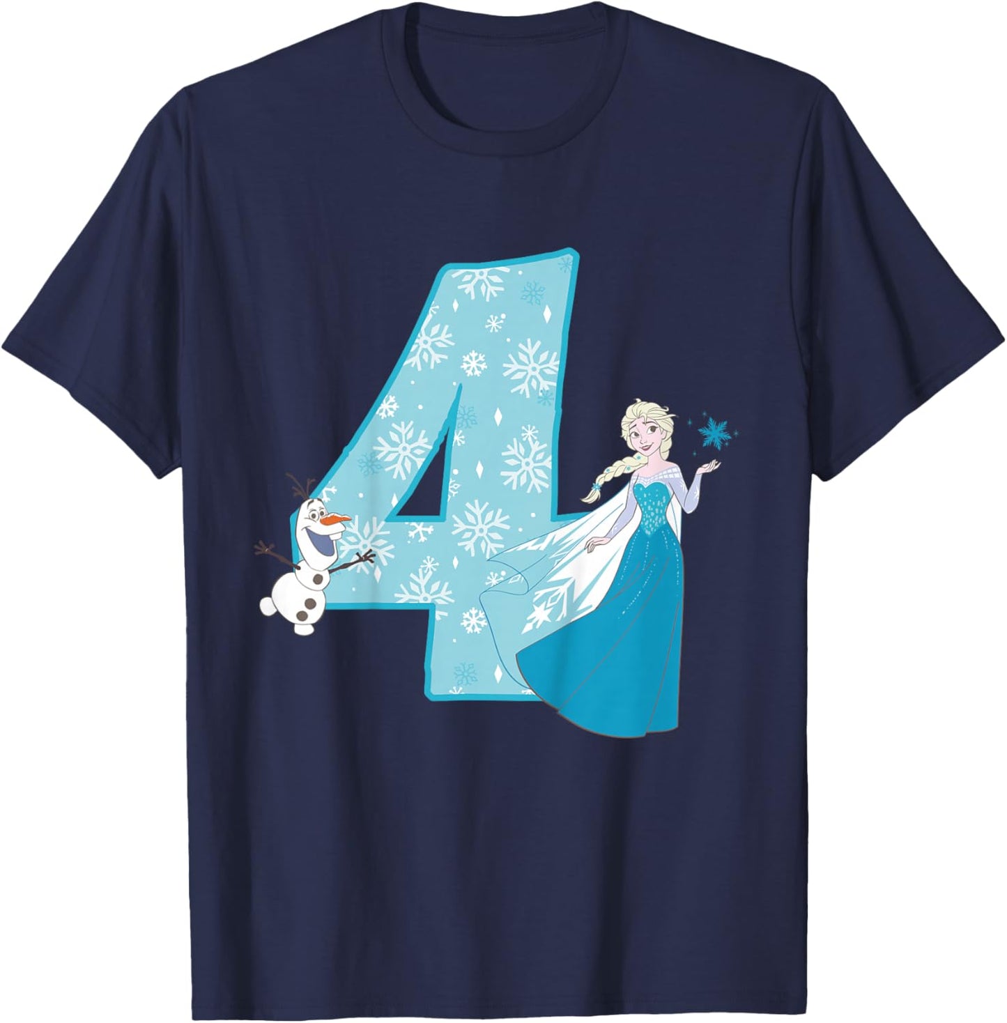 Frozen Elsa 4 Geburtstag T-Shirt - T-Shirt | Navy