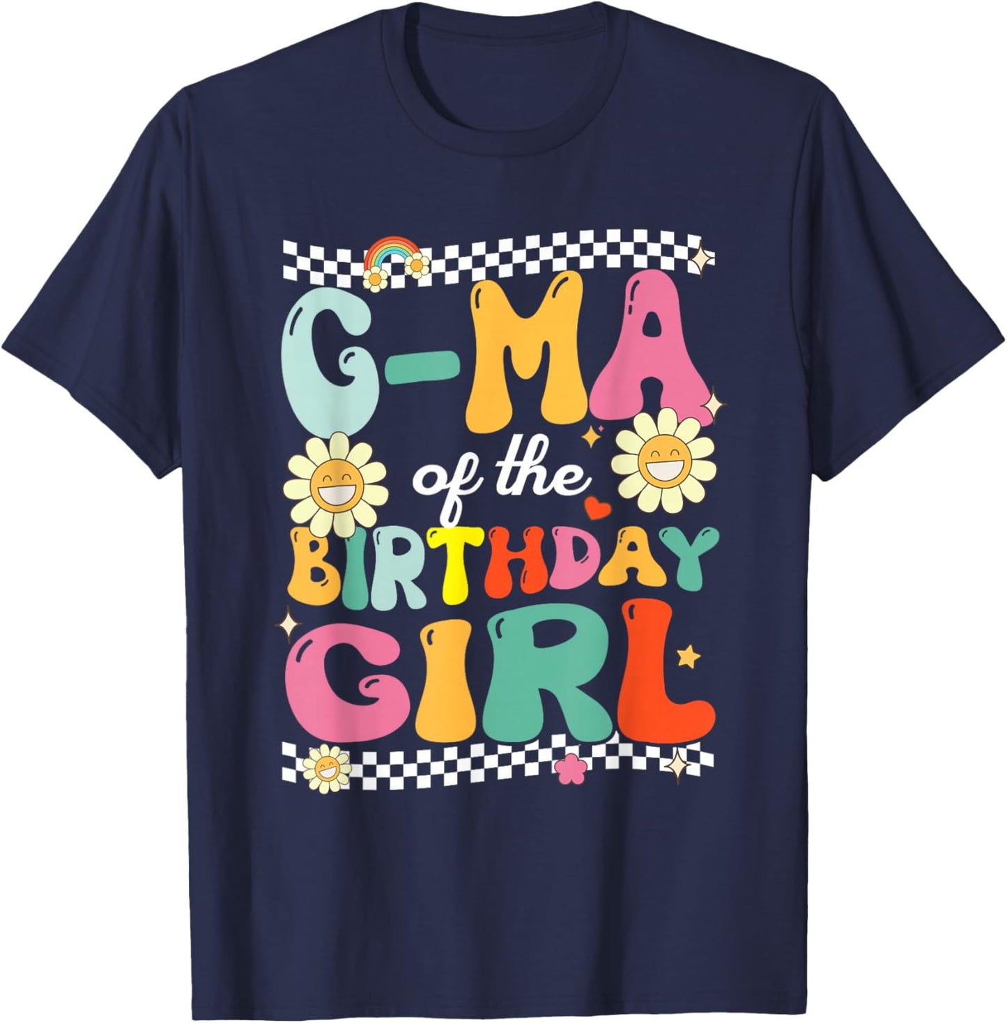 G Ma of The Birthday Girl Family Groovy Birthday Party T-Shirt - T-Shirt | Navy