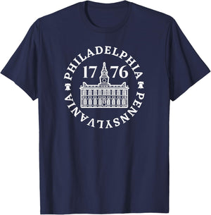 Independence Hall 1776 Philadelphia Pennsylvania Philly T-Shirt - T-Shirt | Navy
