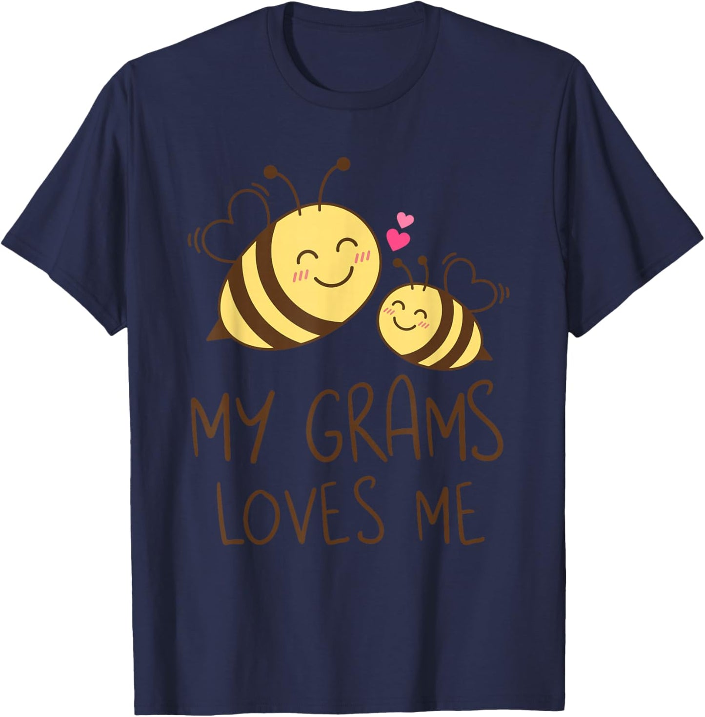 Cute Baby & Grandma My Grams Loves Me Bee T-Shirt - T-Shirt | Navy