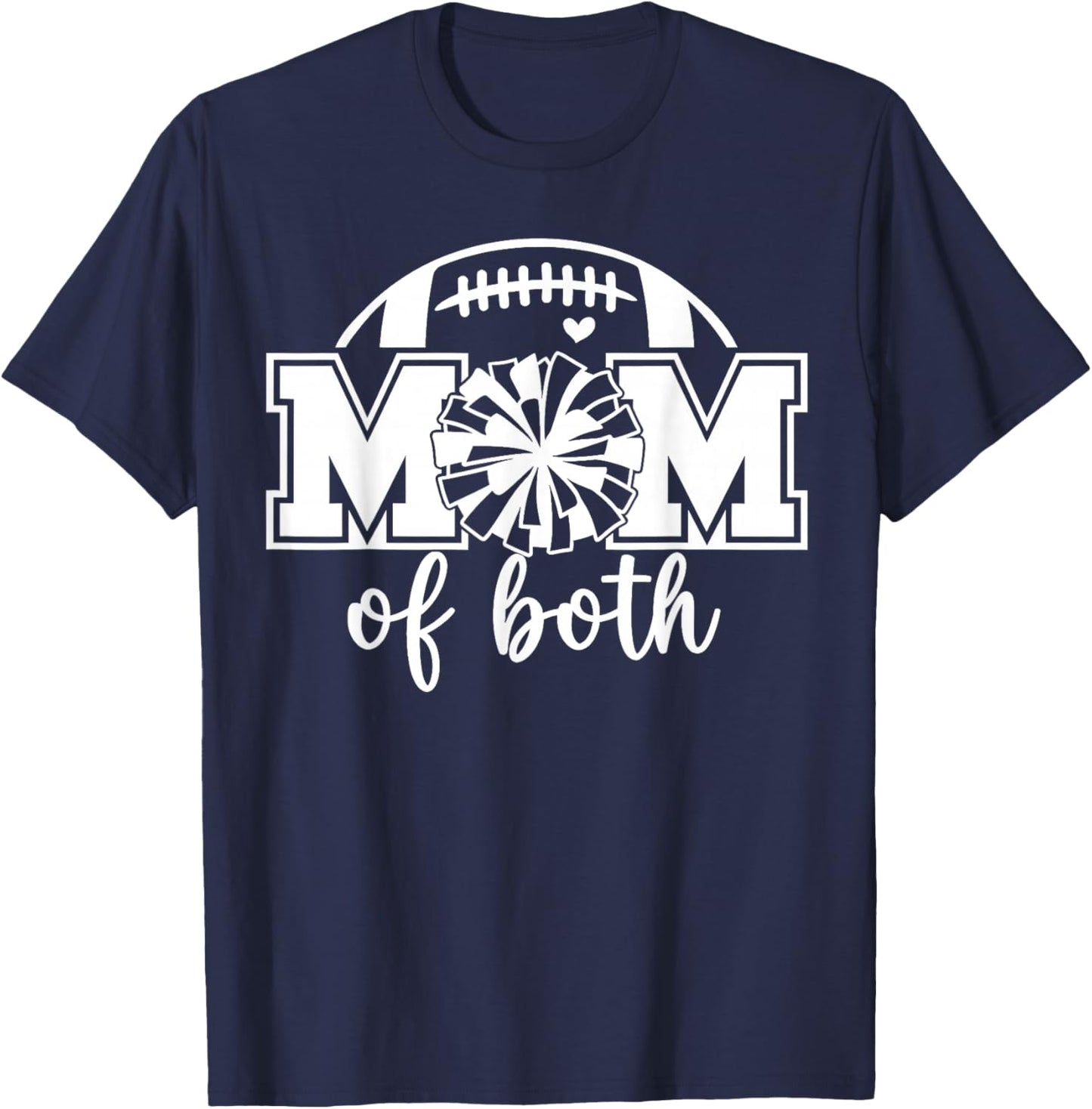 Cheer Mom of Both Game Day Football Tis The Season T-Shirt - T-Shirt | Navy