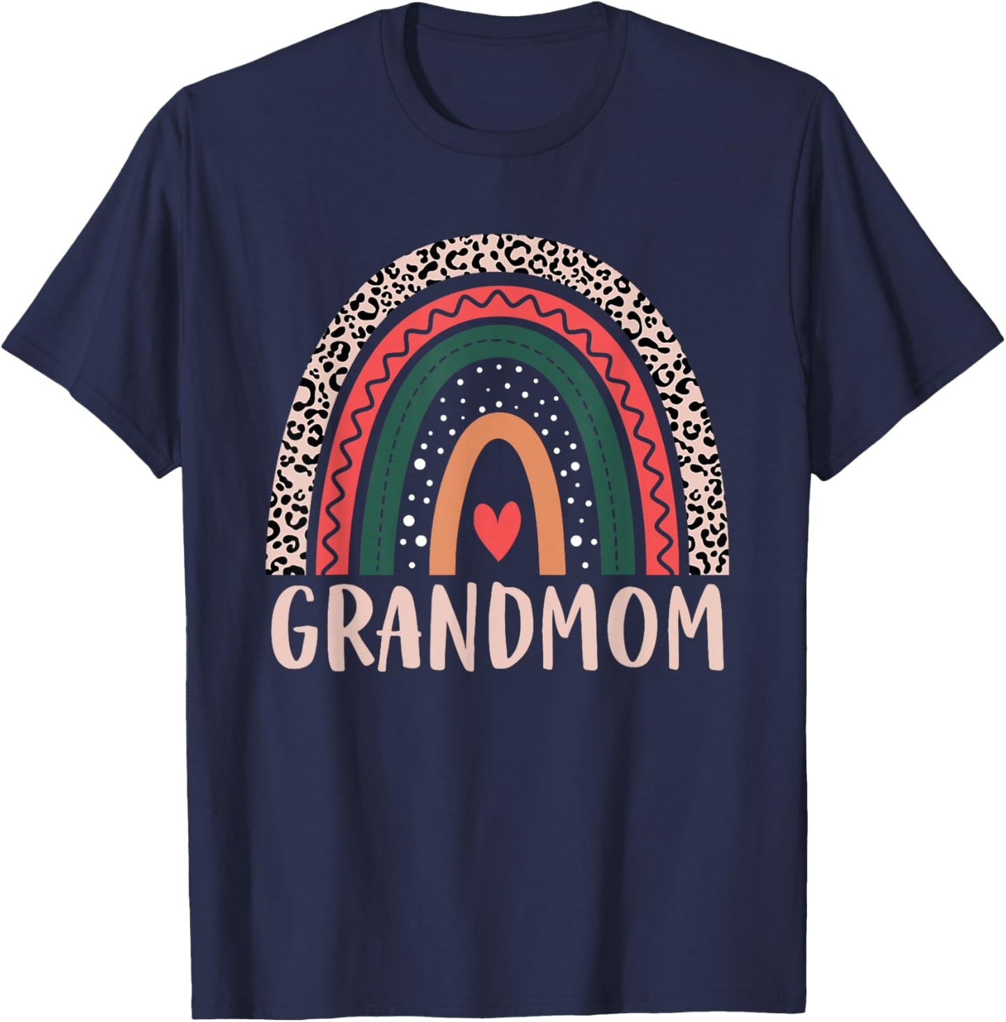 Grandmom Rainbow Grandma Grandmother Women Mothers Day T-Shirt - T-Shirt | Navy