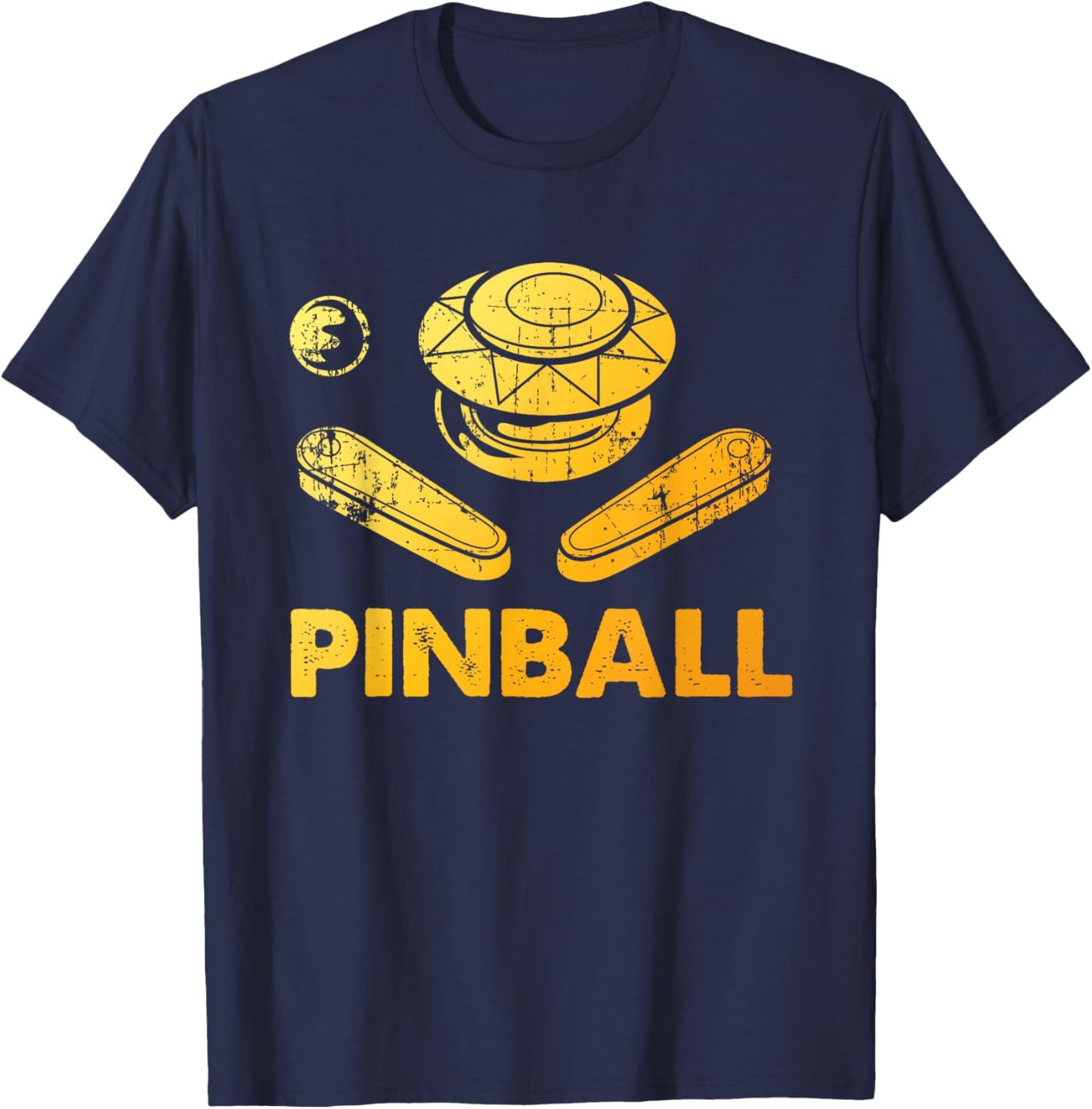 Cool Arcade Gaming Pinball Player Gift Men Women Vintage Pinball Funny Pinballer Machine Flipping Ball Lovers T-Shirt - T-Shirt | Navy