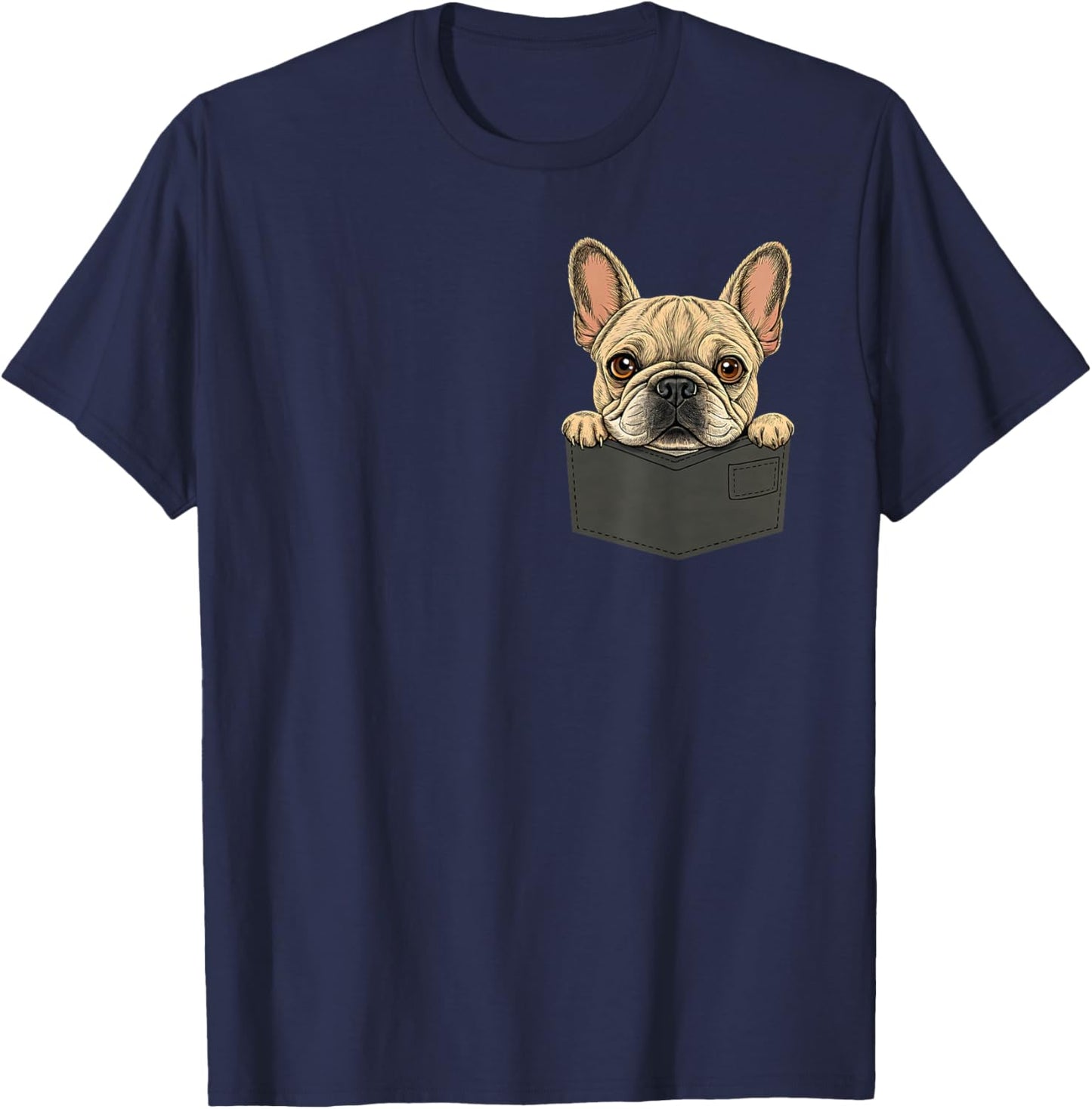 Cute French Bulldog Men Women Kids T-Shirt - T-Shirt | Navy