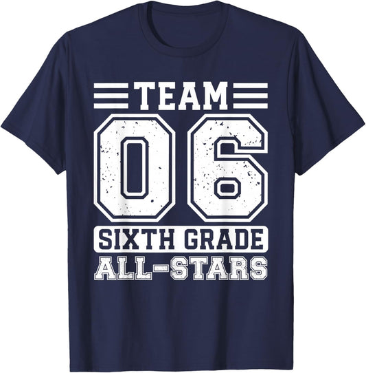 6th Grade Team Sixth Grade Back To School T-Shirt - T-Shirt | Navy