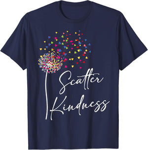 Scatter Kindness Matters World Kindness Day Teacher Kids T-Shirt - T-Shirt | Navy