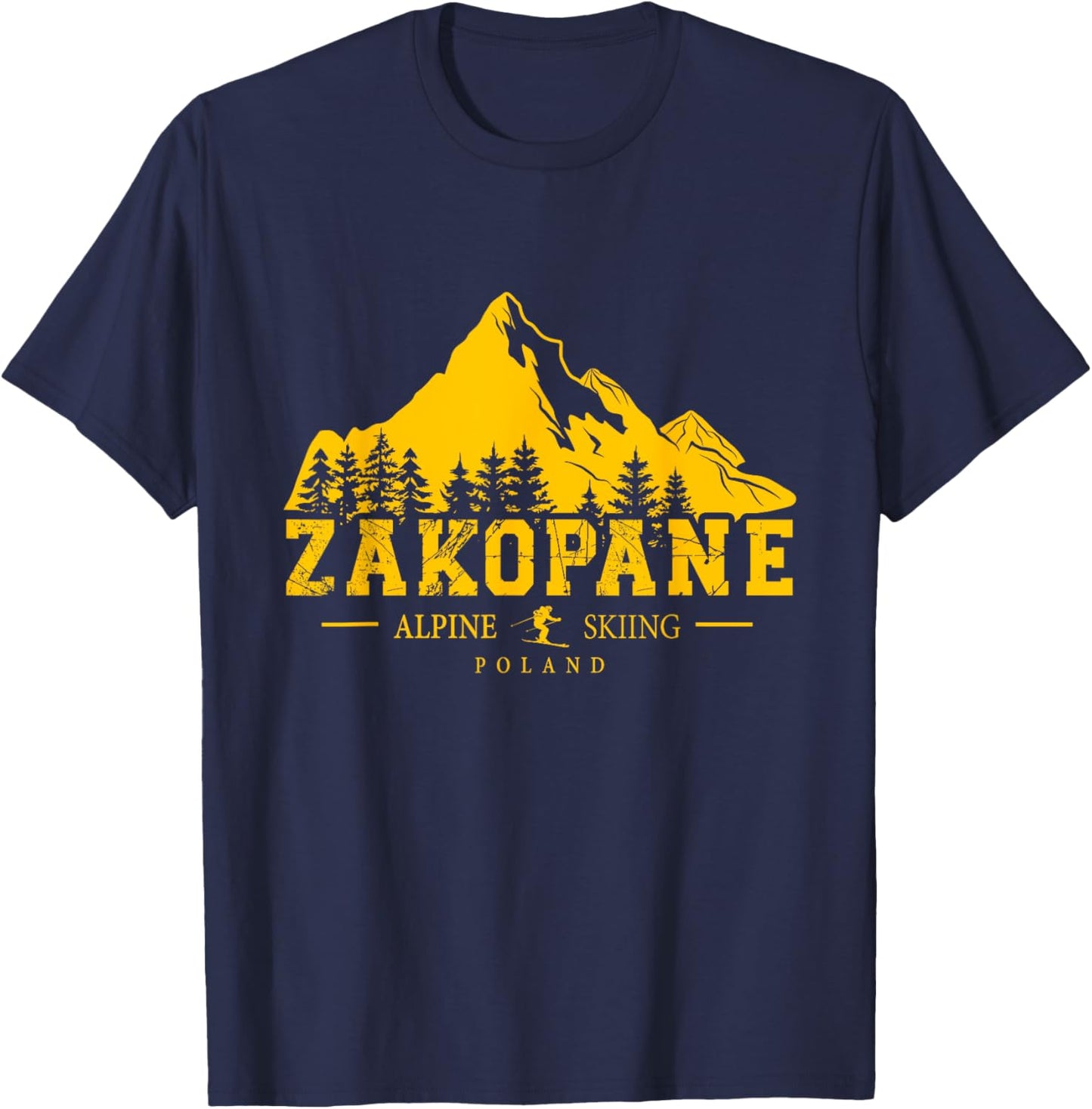 Zakopane Poland Ski Resort Alpine Skiing Polish Tatra T-Shirt - T-Shirt | Navy