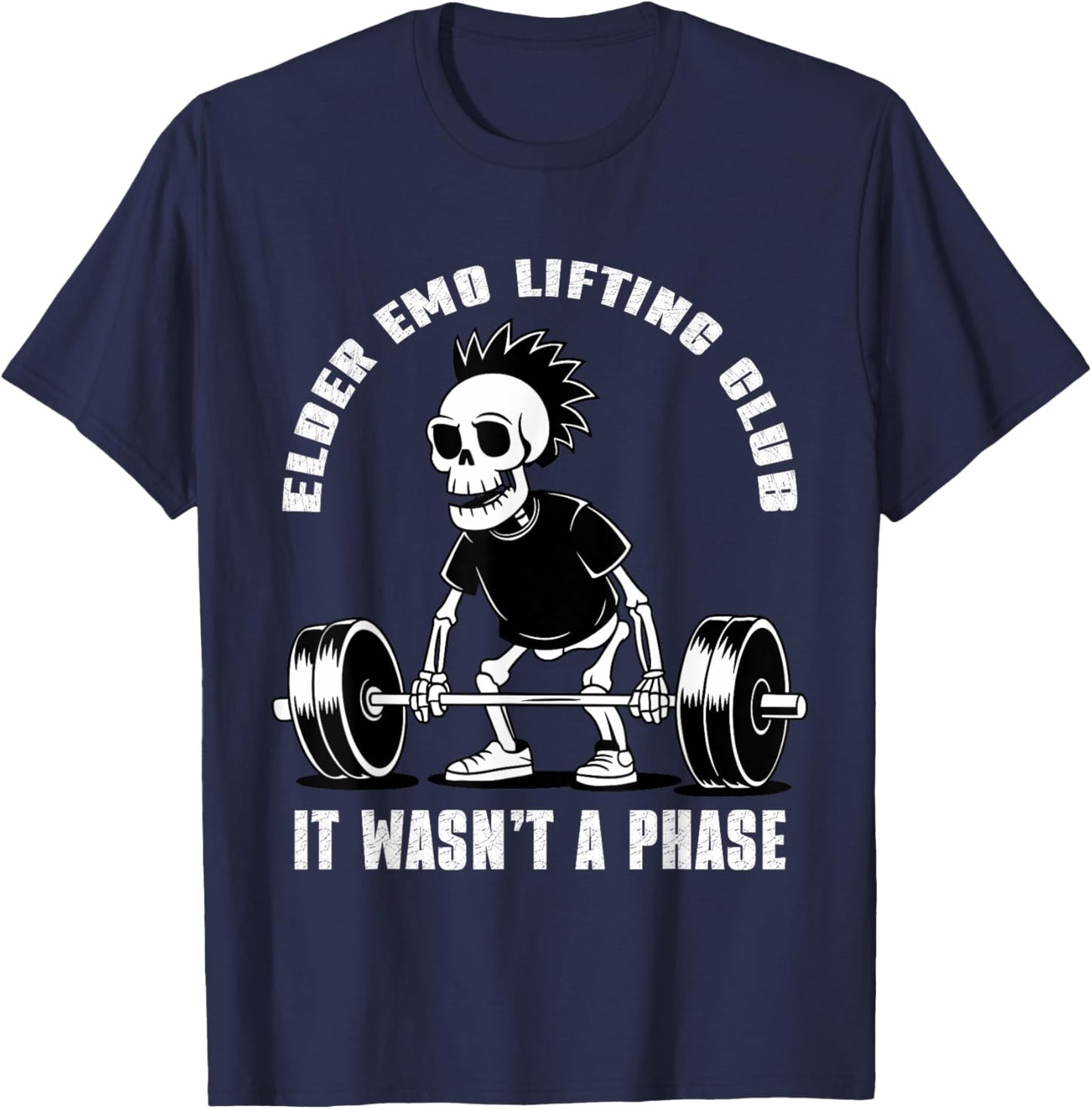 Elder Emo Lifting Club It Wasn't A Phase T-Shirt - T-Shirt | Navy