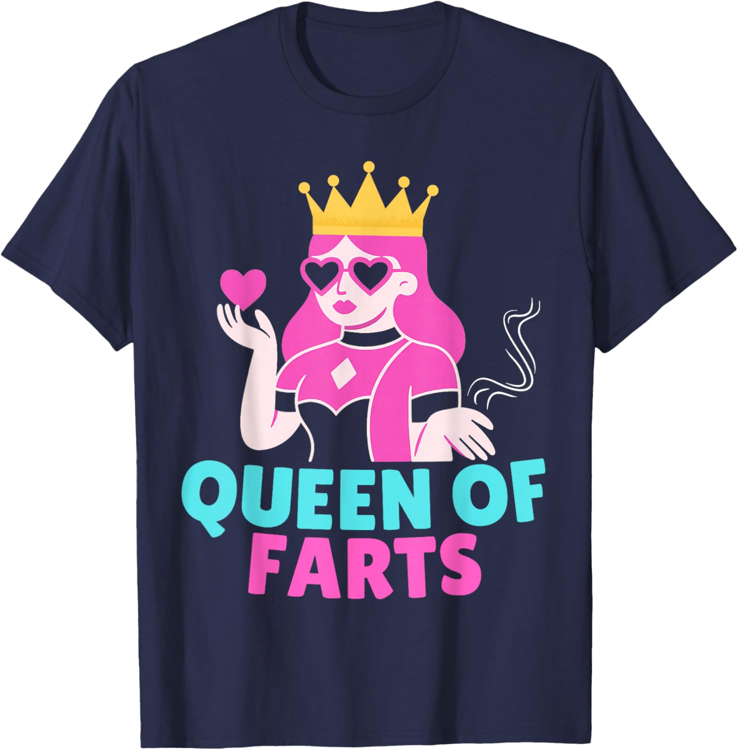 Queen of Farts Inappropriate Embarrassing Playing Card T-Shirt - T-Shirt | Navy