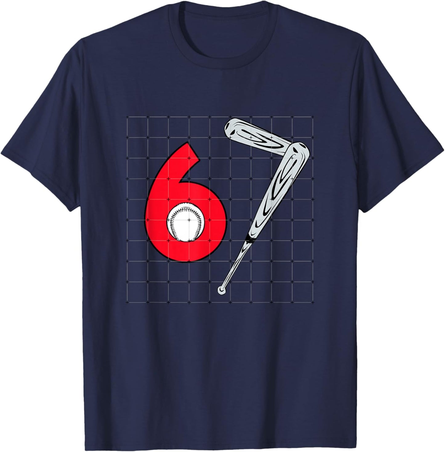 Funny Six Seven Meme Apparel T-Shirt - T-Shirt | Navy