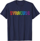 Syracuse City Gay Pride Rainbow Word Design T-Shirt - T-Shirt | Navy