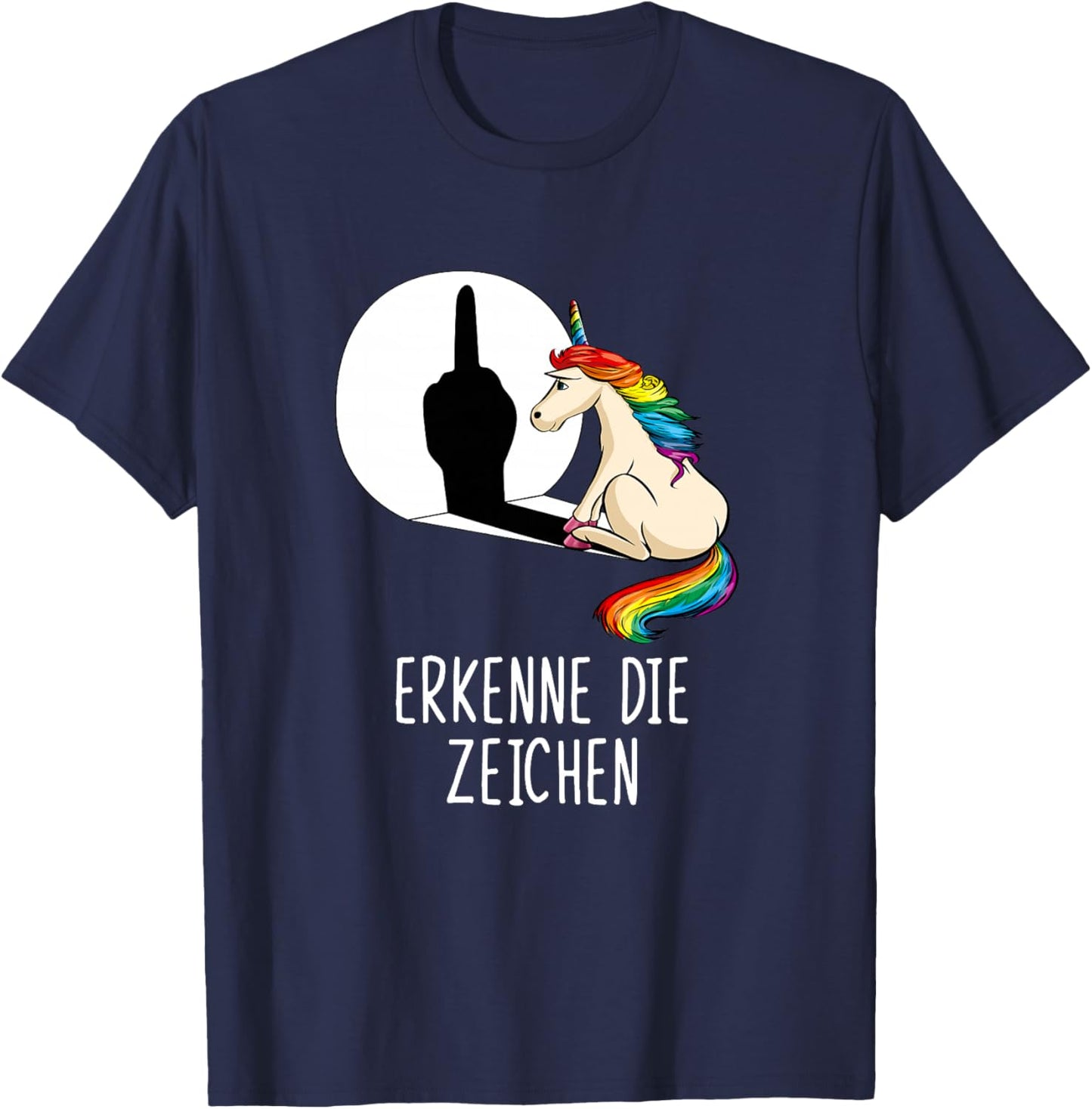 Lustiger Spruch Einhorn Erkenne die Zeichen Premium T-Shirt - T-Shirt | Navy