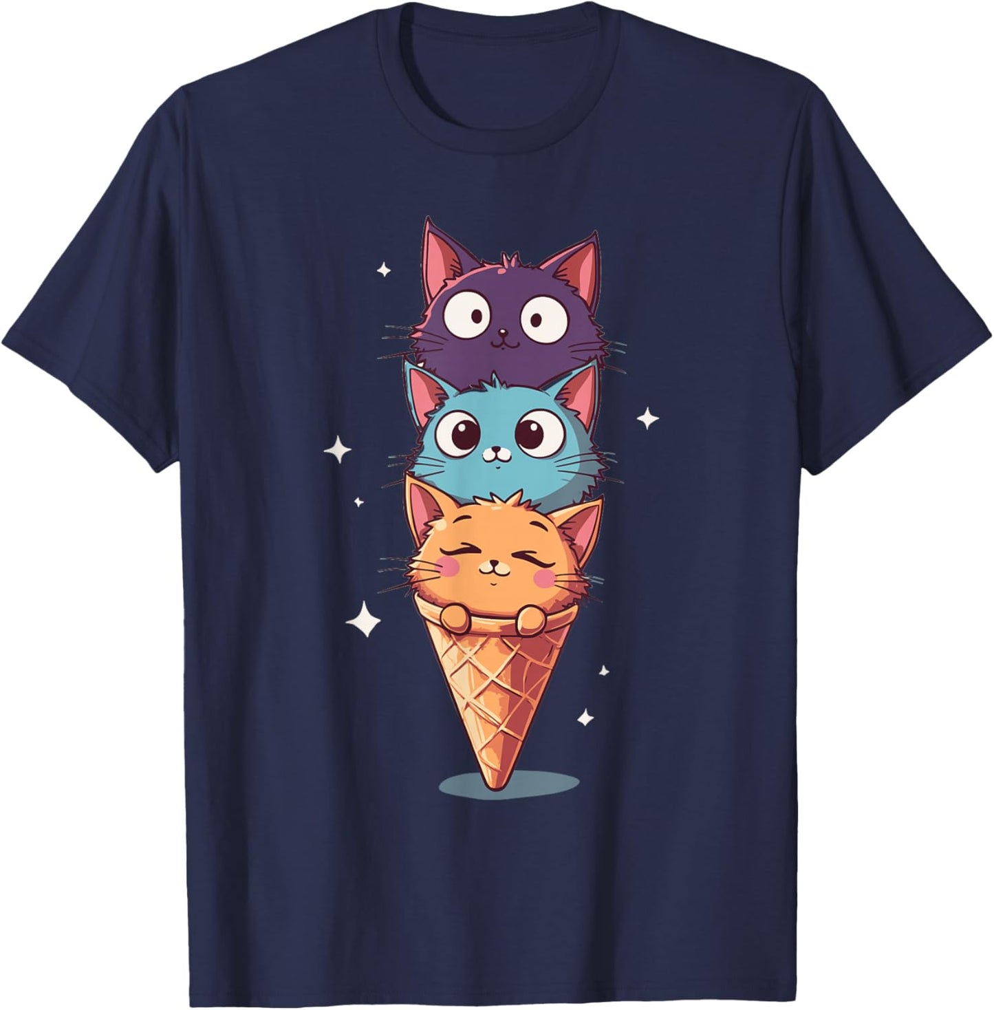 Kawaii Funny Men Women Girls Kids T-Shirt - T-Shirt | Navy