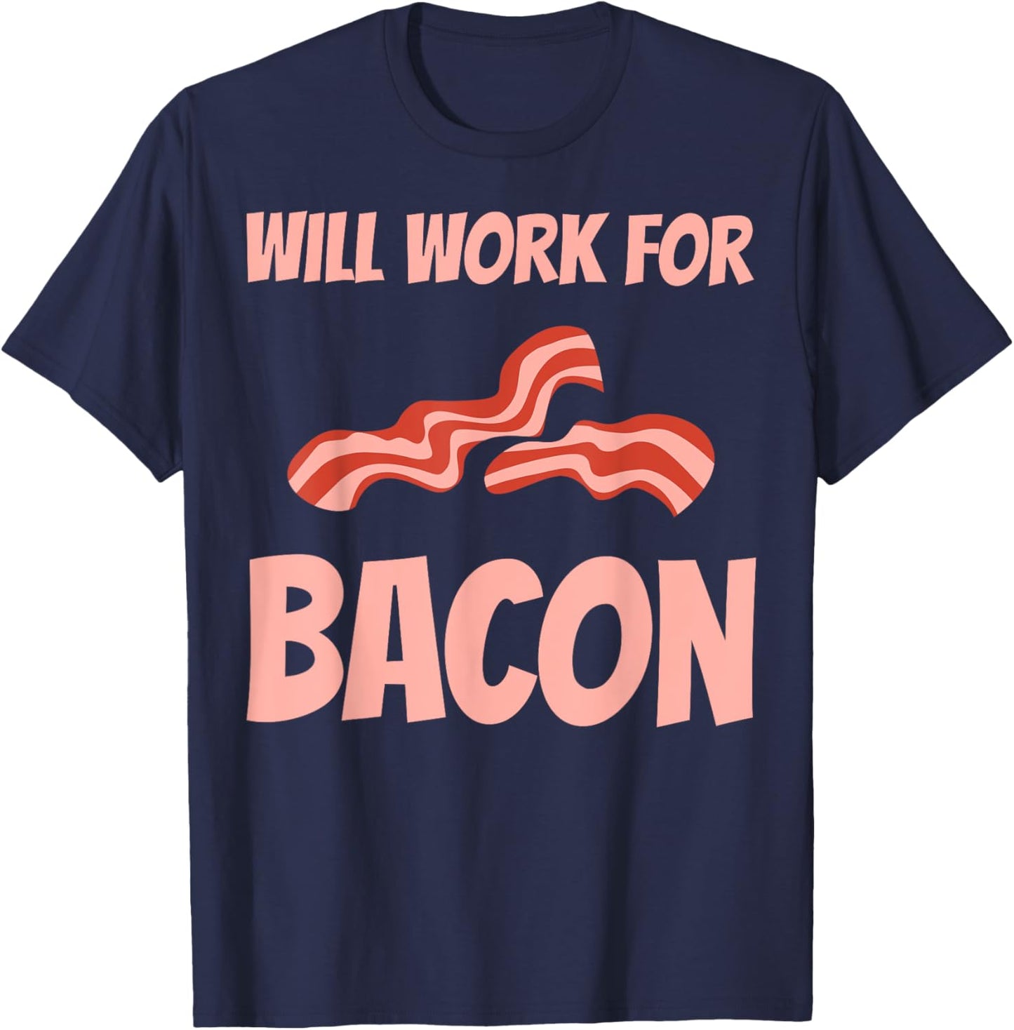 Funny Bacon Design Women BBQ Pork Food Bacon Lover T-Shirt - T-Shirt | Navy