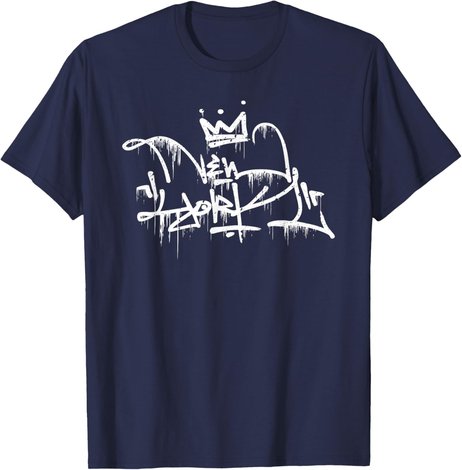 New York Graffiti Drip T-Shirt - T-Shirt | Navy
