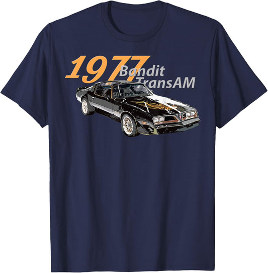 1977 77 trans am vintage black car MUSCLE CARS 70s CLASSIC T-Shirt - T-Shirt | Navy