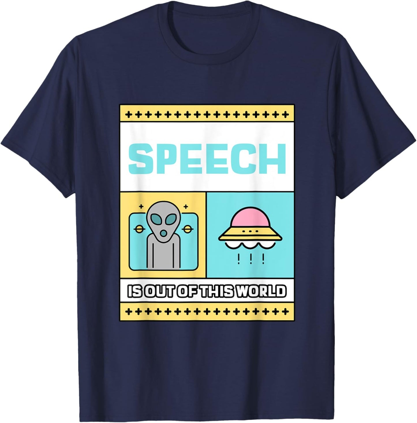 Speech therapy is out of this world UFO Alien T-Shirt - T-Shirt | Navy