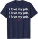 The Devil Wears Prada I Love My Job Text Stack T-Shirt - T-Shirt | Navy
