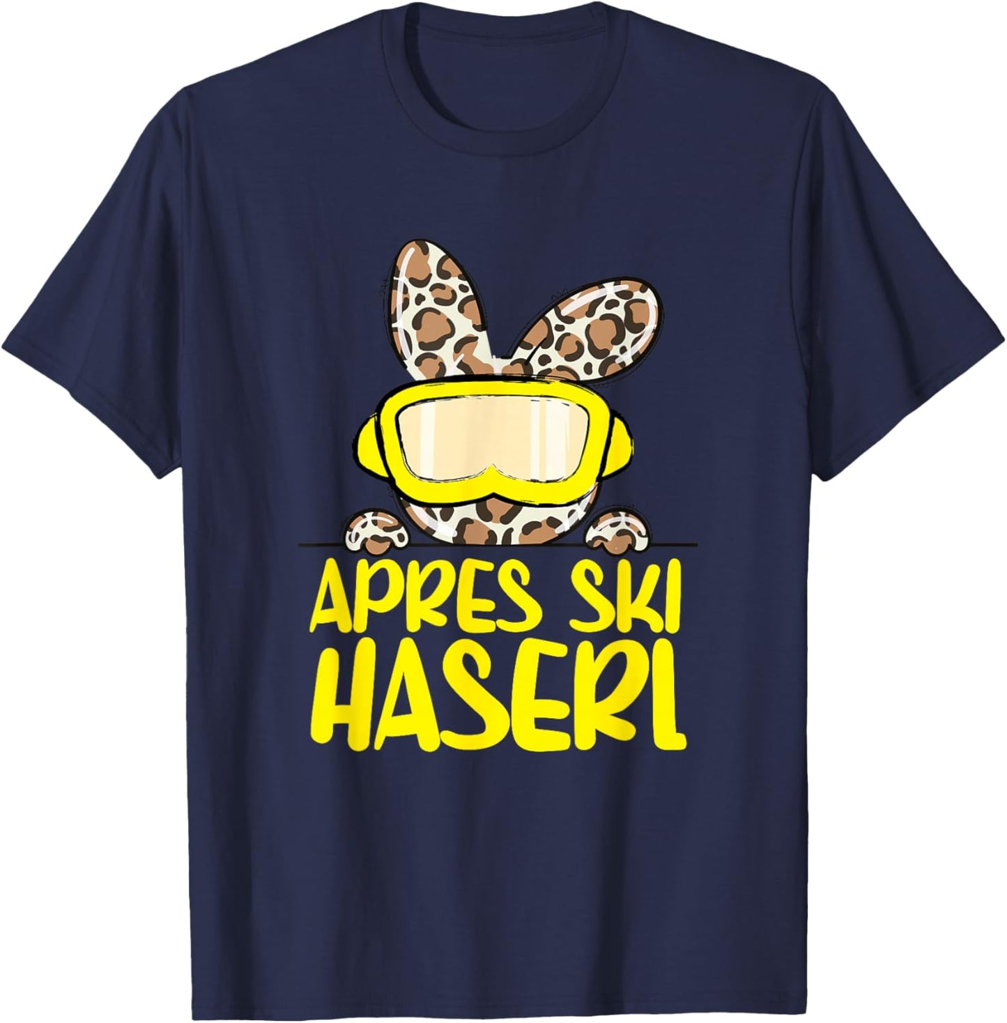 apreski Haserl, Skier Apresskiparty Leoprint T-Shirt - T-Shirt | Navy