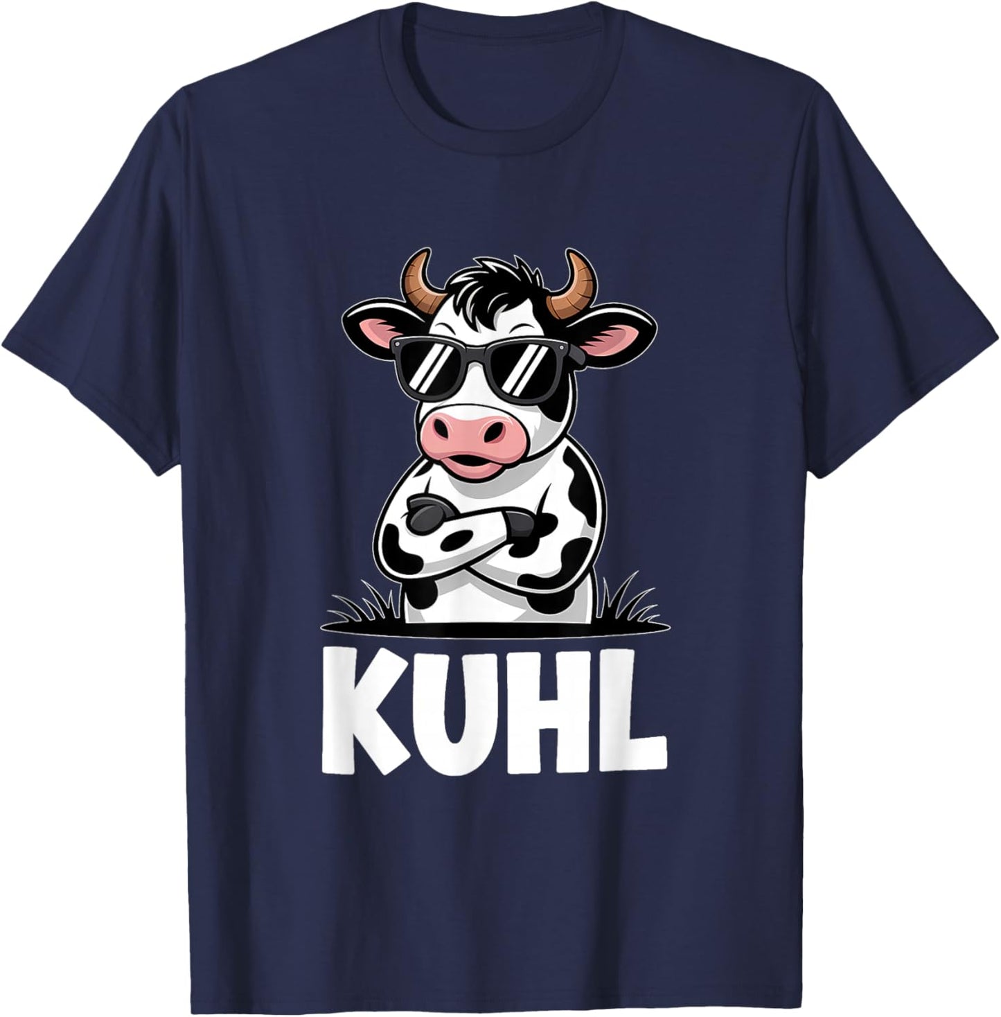 Kuhl Coole Kuh Bauer Lustiges Landwirtschaft T-Shirt - T-Shirt | Navy