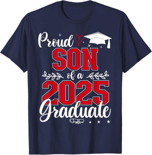 Proud Son Of A Class Of 2025 Graduate Senior Graduation T-Shirt - T-Shirt | Navy