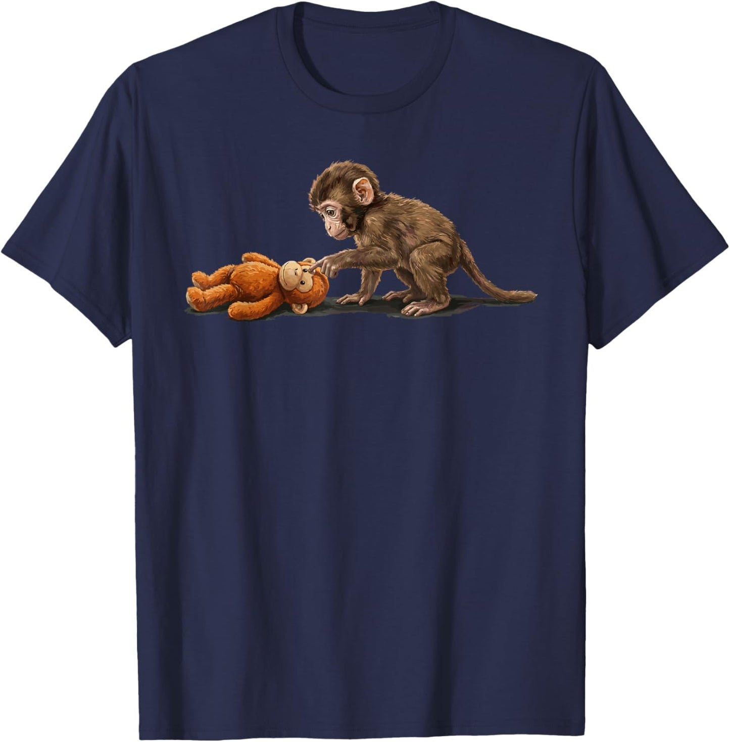 Cute Baby Monkey Punch Meme Women Men T-Shirt - T-Shirt | Navy