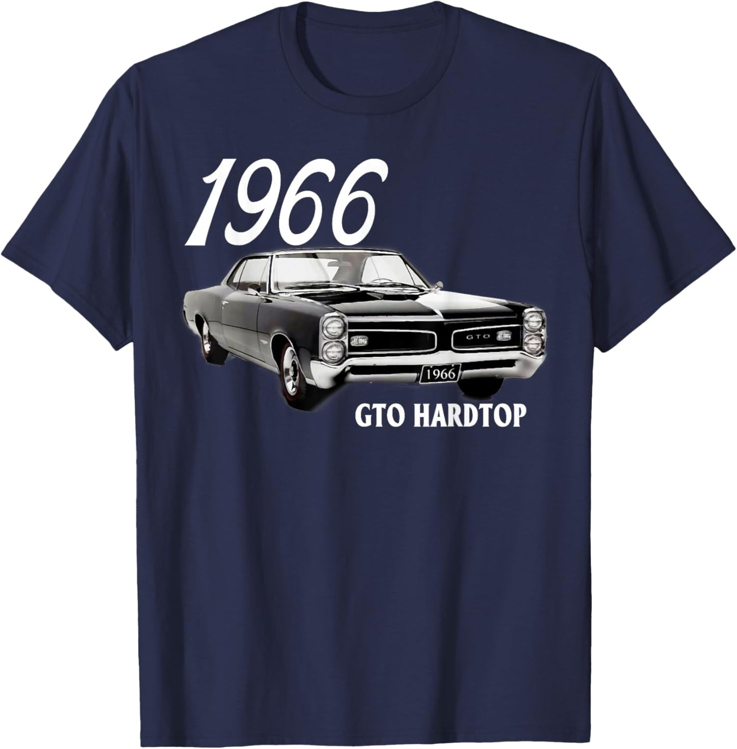 1966 66 GTO Classic Car Old School Muscle Yellow Car T-Shirt - T-Shirt | Navy