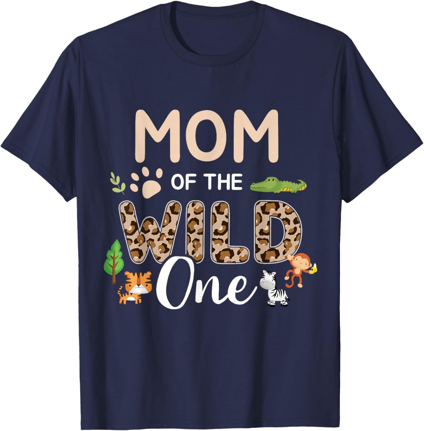 Mom of the wild one birthday girl matching family party T-Shirt - T-Shirt | Navy