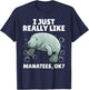 Funny Manatee Art Women Kids Sea Cow Manatee Lover T-Shirt - T-Shirt | Navy