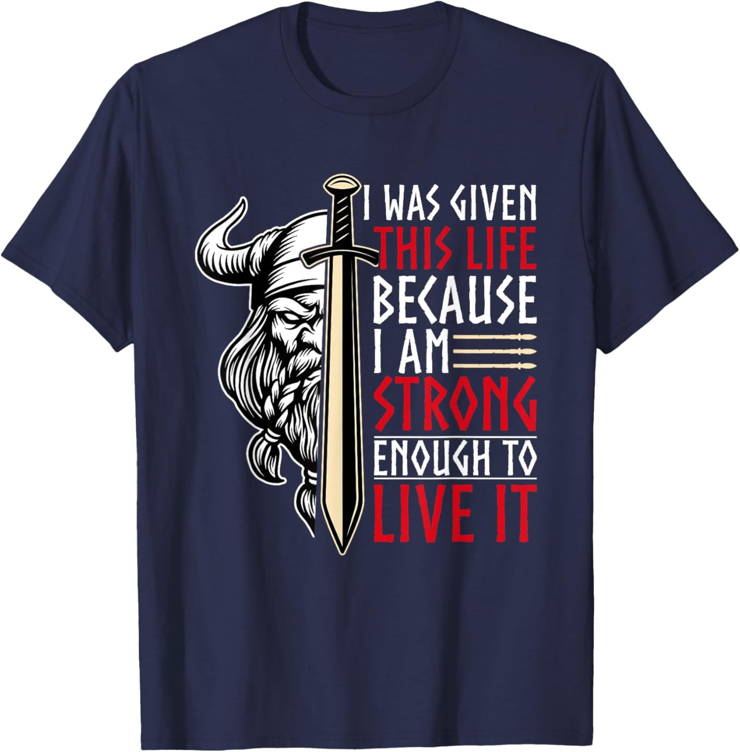 Viking Art Men Women Nordic Myth Valhalla Vikings T-Shirt - T-Shirt | Navy
