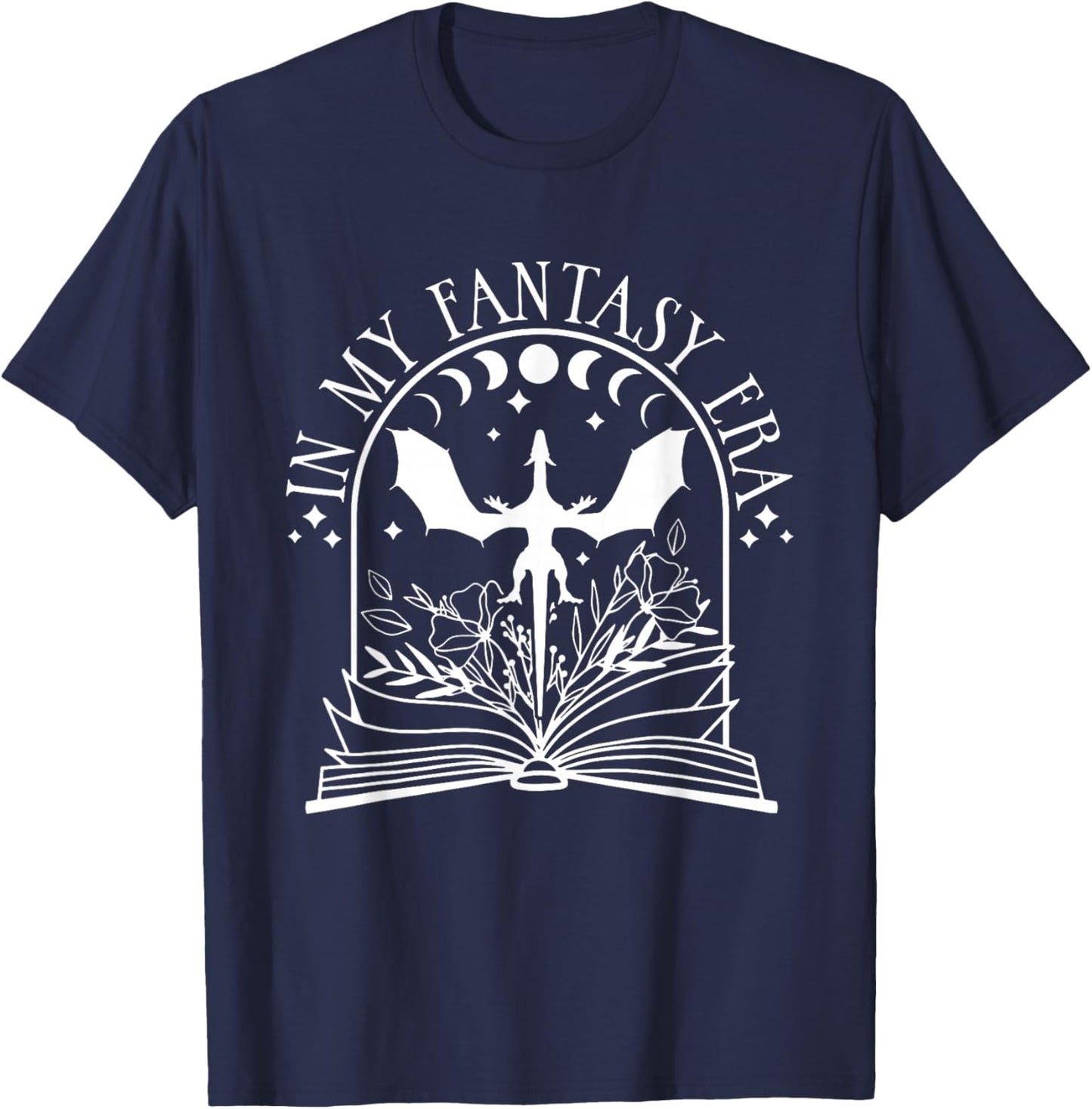 In my Fantasy era, Fantasy book, Book Reader, book, Fantasy T-Shirt - T-Shirt | Navy