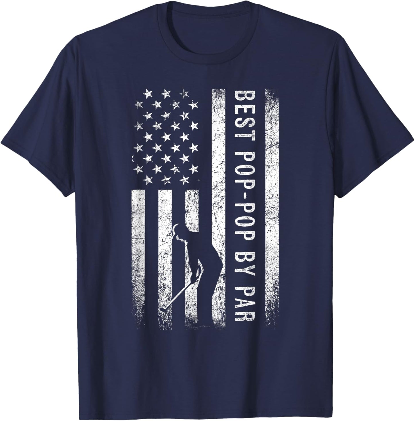 Best Pop-Pop By Par Golfing Gifts Pop-Pop Father's Day Golf T-Shirt - T-Shirt | Navy
