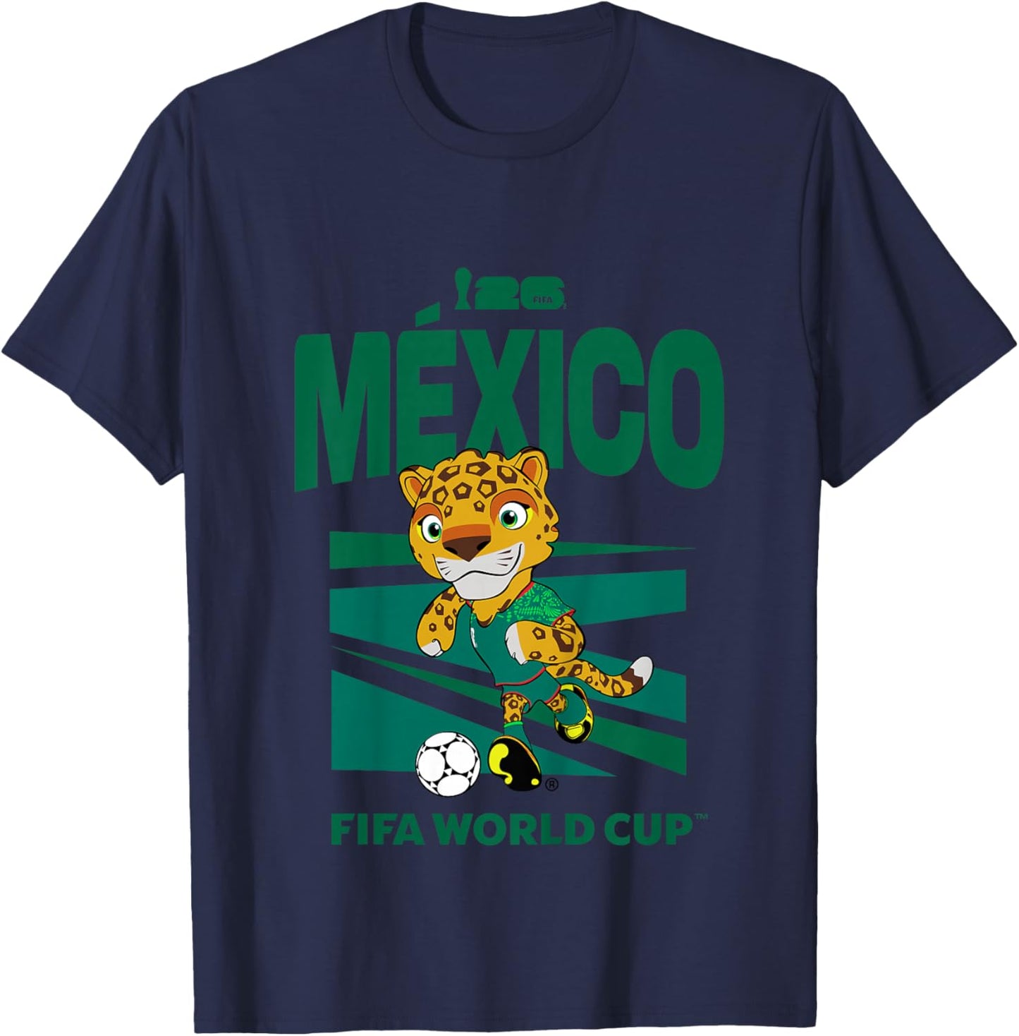 Kids FIFA World CUP26 Mexico Mascot Ball T-Shirt - T-Shirt | Navy