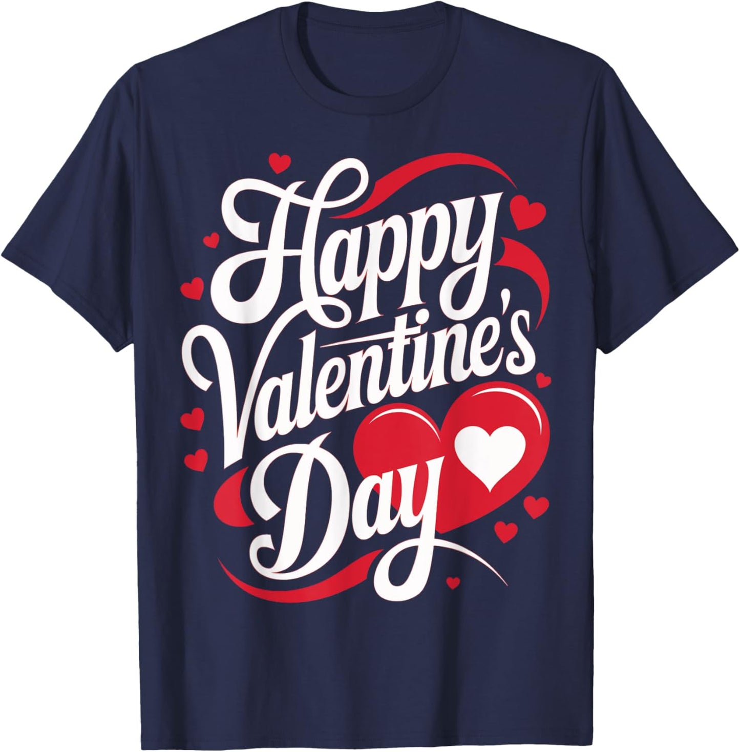 Happy Valentine's Day Heart Valentine's Day T-Shirt - T-Shirt | Navy