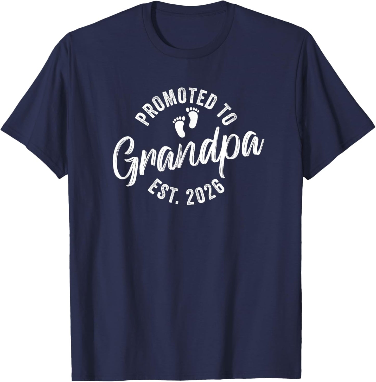 Promoted to Grandpa 2026 T-Shirt - T-Shirt | Navy