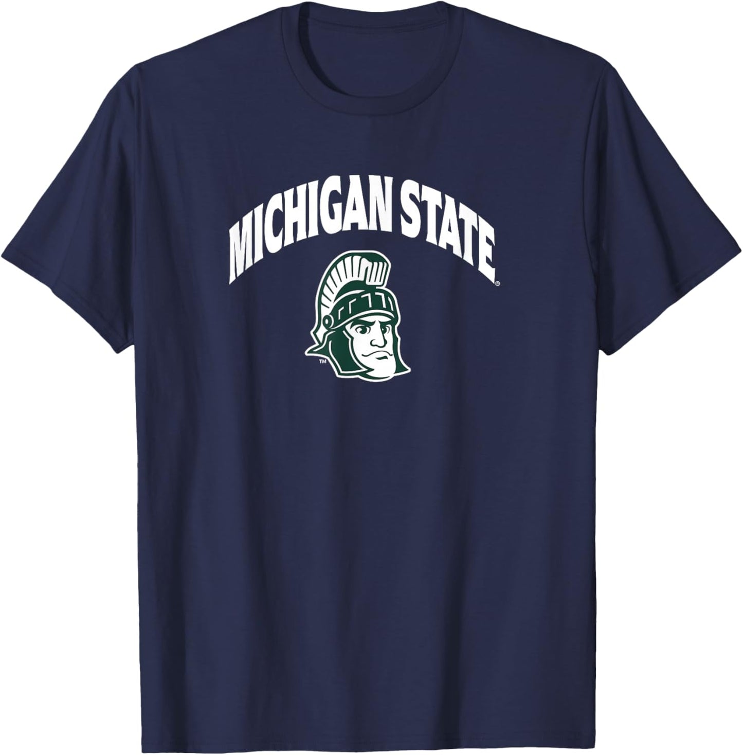 Michigan State Spartans Arch Over Mascot Black T-Shirt - T-Shirt | Navy