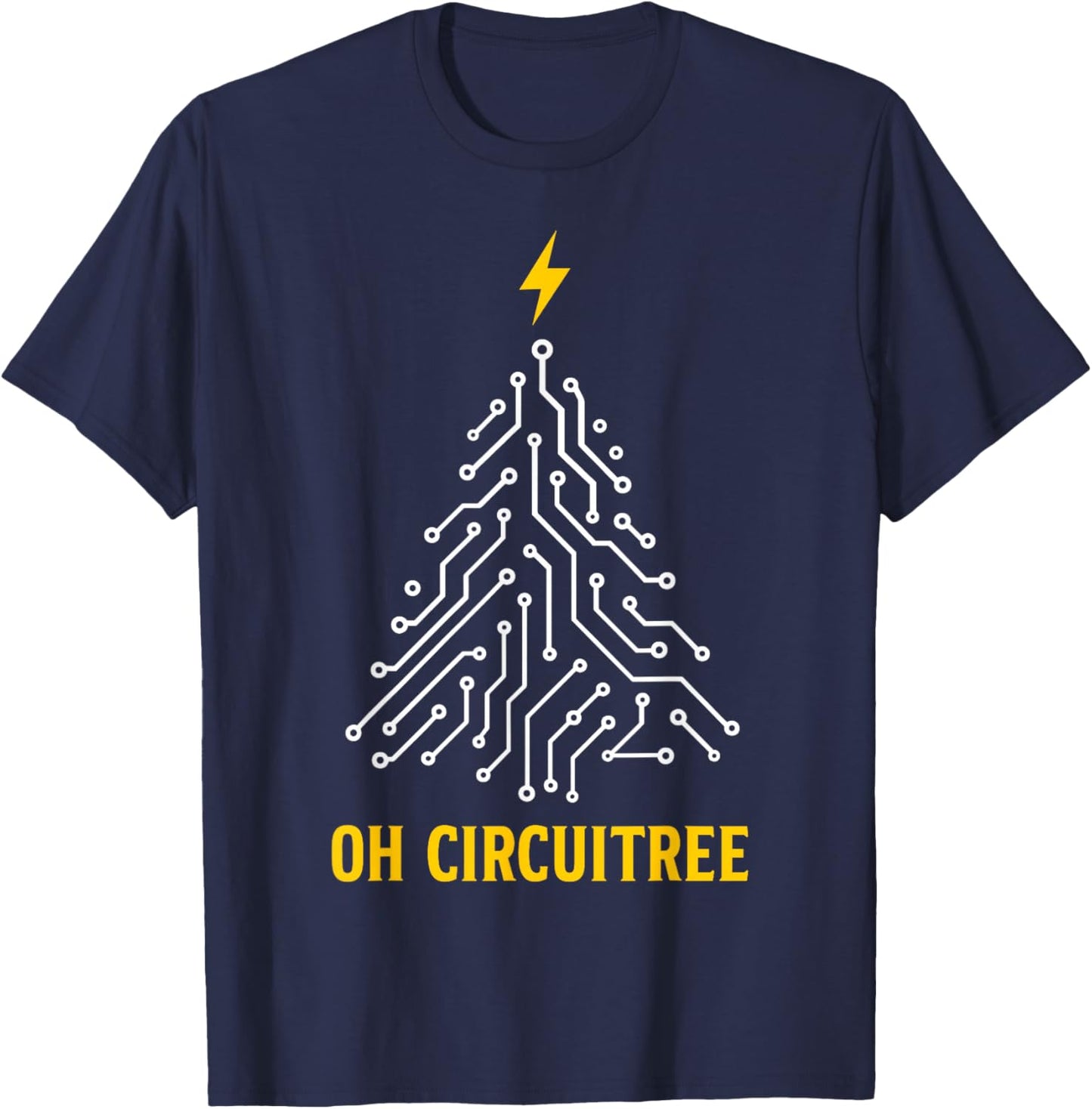 Electrician Christmas Tree Funny Christmas Electrician T-Shirt - T-Shirt | Navy
