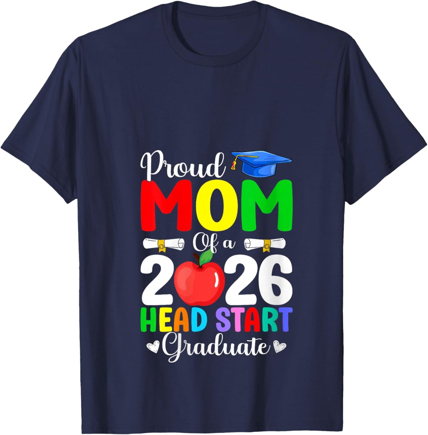 Women's Proud Mom of Class 2026 Head Start Graduate Graduation 2026 V-Neck T-Shirt - T-Shirt | Navy