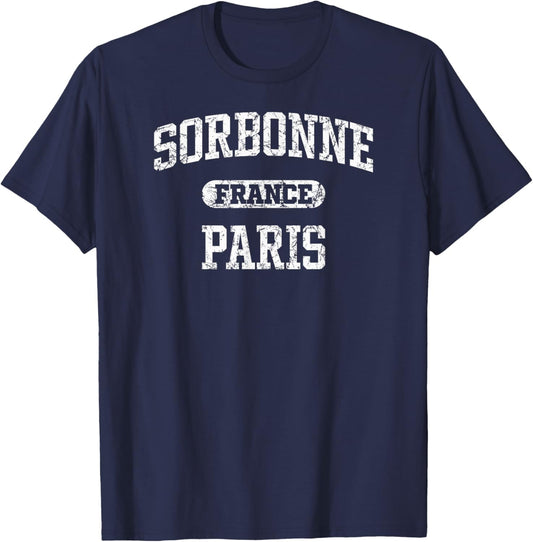 Utopia Sport Paris France Shop Sorbonne Administrative District of Paris France Distressed T-Shirt - T-Shirt | Navy