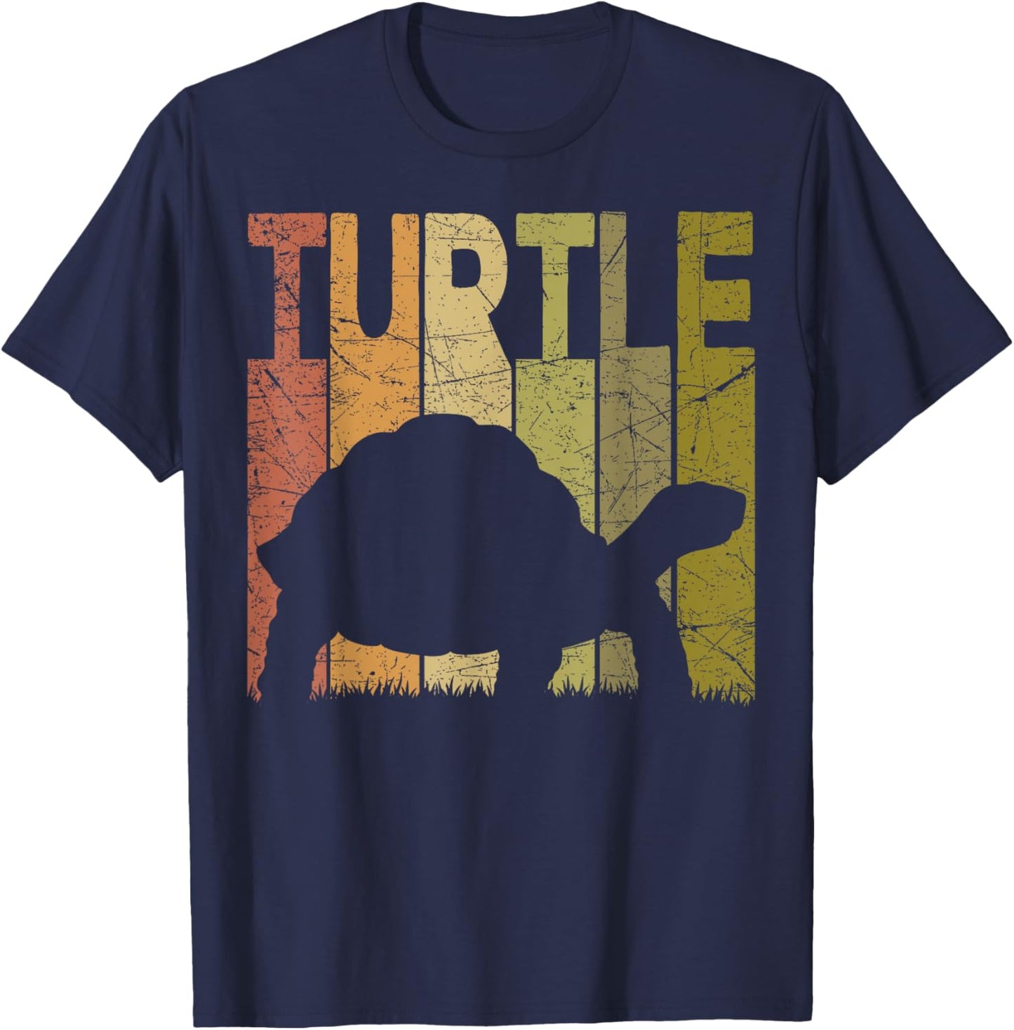 Turtle Vintage Sea Turtle Retro Herpetology Tortoise T-Shirt - T-Shirt | Navy