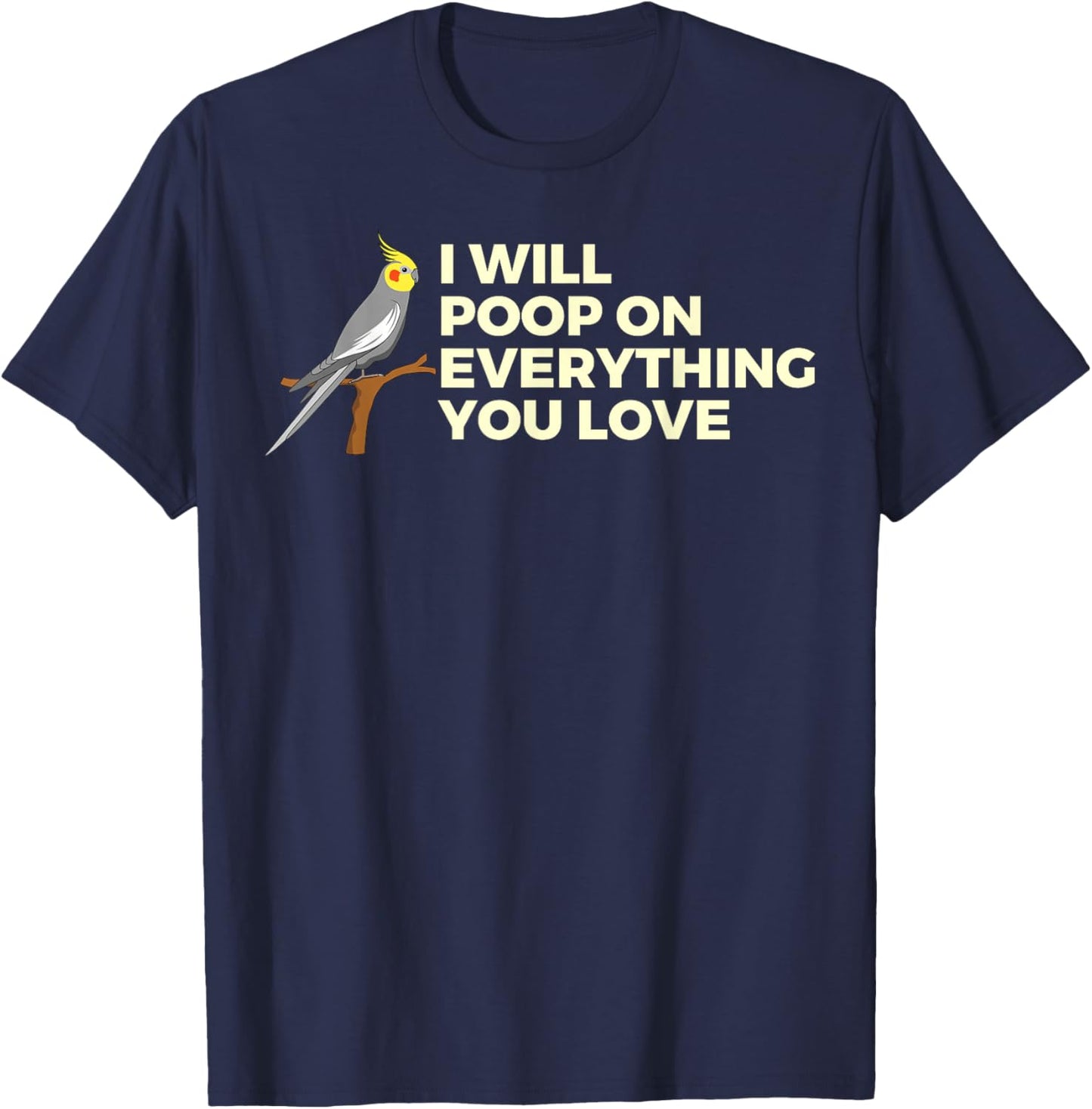Cockatiel Art Women Cockatoo Bird Cockatiel Lover T-Shirt - T-Shirt | Navy