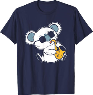 Koala playing Saxophone Band Member T-Shirt - T-Shirt | Navy