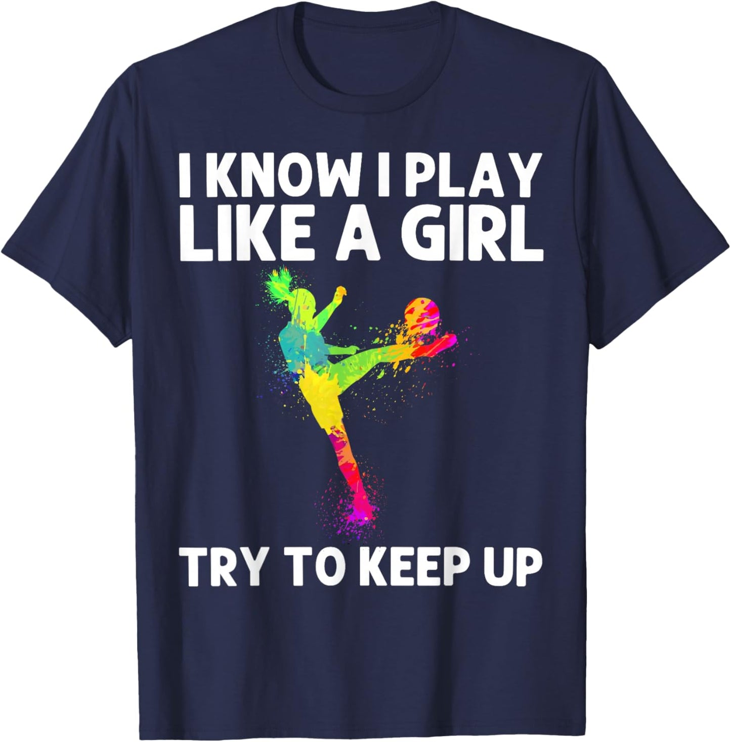 Funny Soccer Art Girls Soccer Player Soccer Lover T-Shirt - T-Shirt | Navy