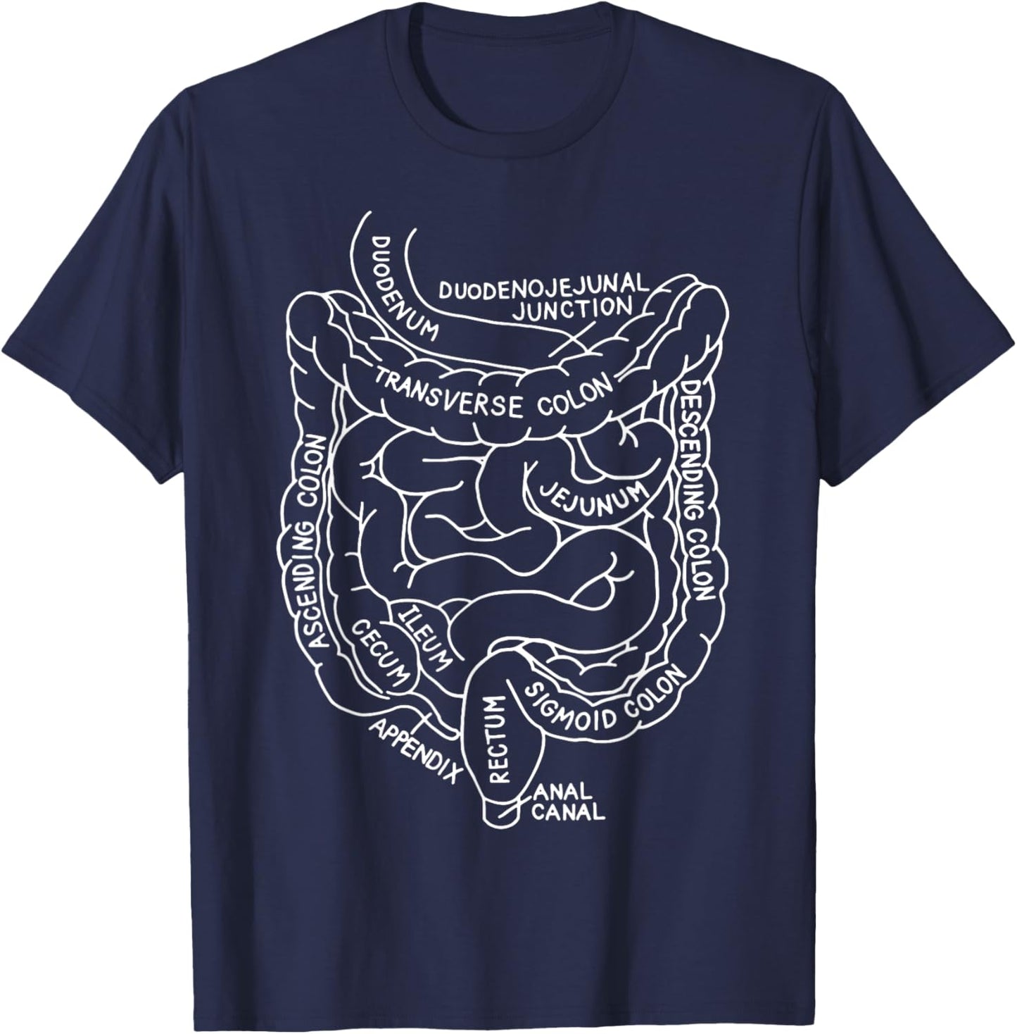 Digestive System Anatomy Gastroenterology Biology Teacher T-Shirt - T-Shirt | Navy