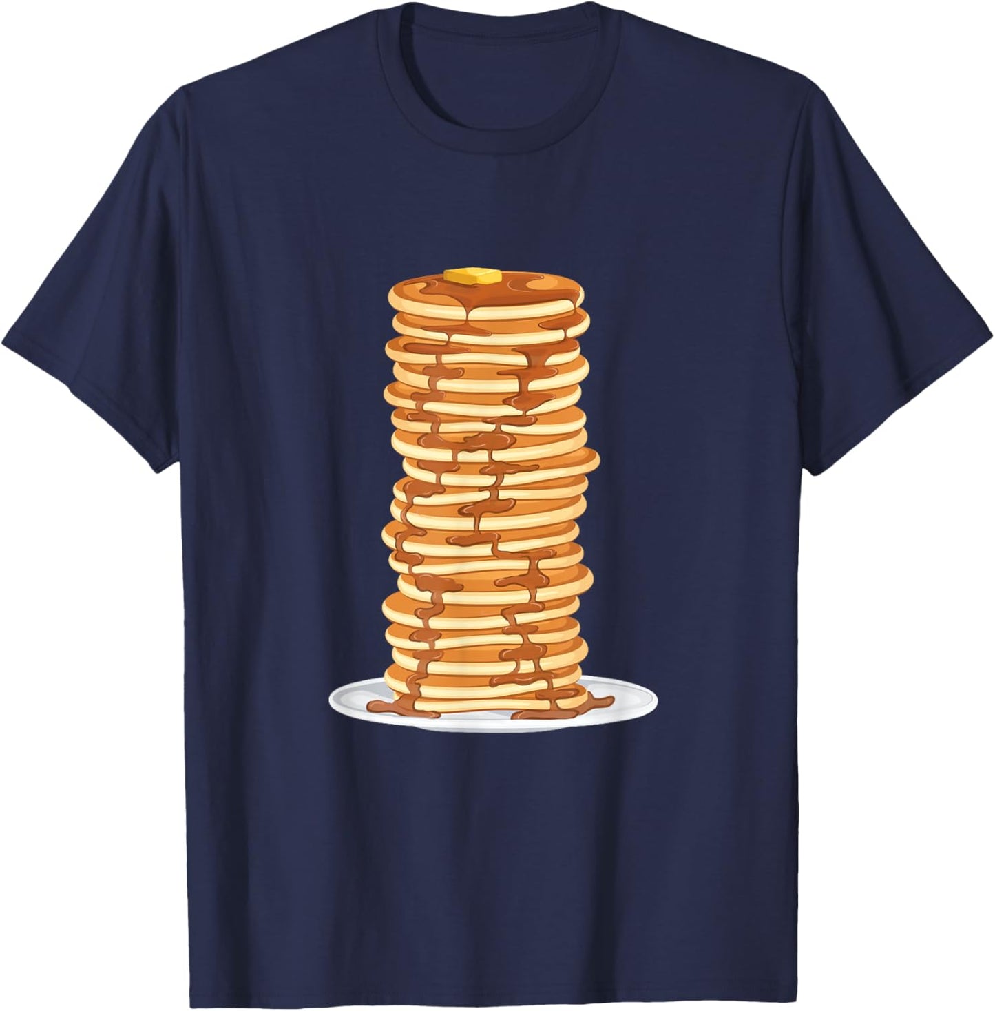 Tall Stack Of Pancakes - Pancake Lover Flapjacks Breakfast T-Shirt - T-Shirt | Navy