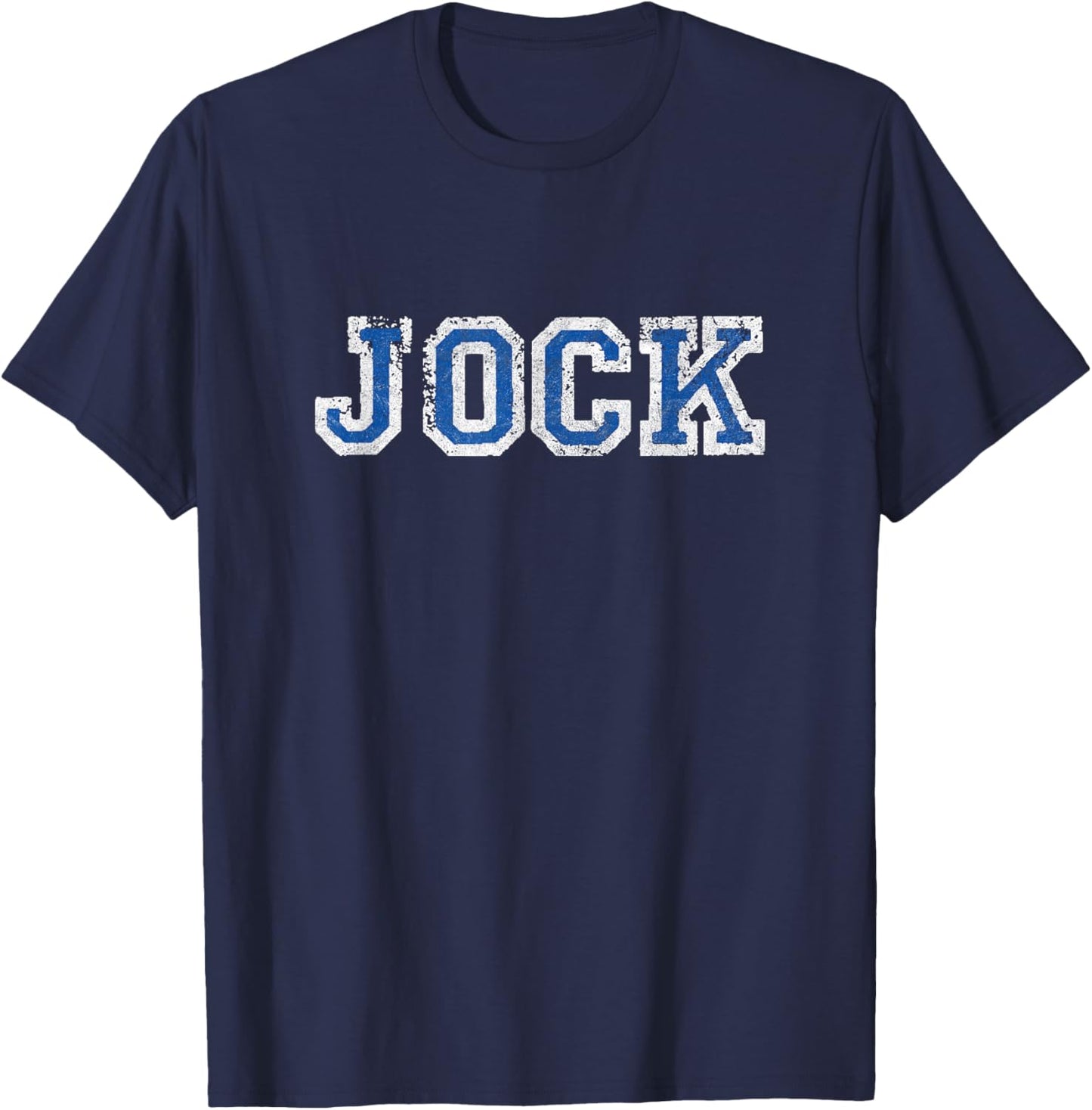 JOCK retro varsity distressed sports player cosplay college T-Shirt - T-Shirt | Navy