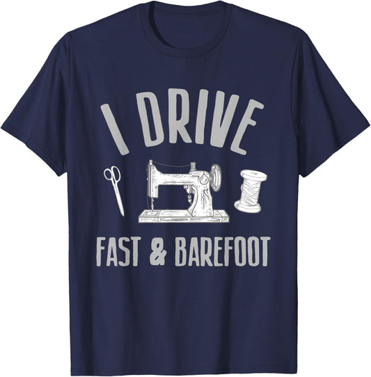 Funny Sewing Art For Mom Women Sewing Machine Quilting Sewer T-Shirt - T-Shirt | Navy