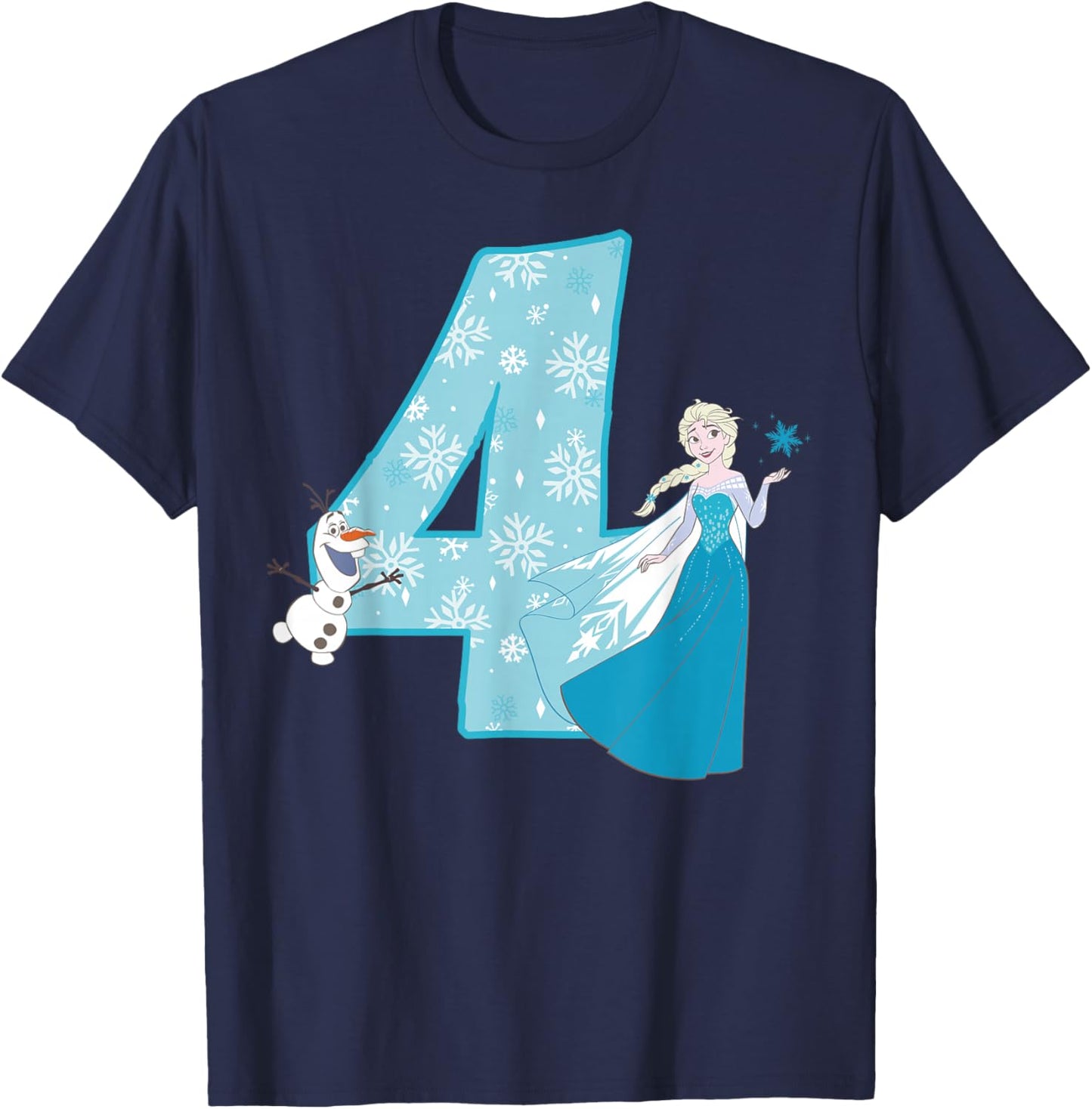Frozen Elsa 4 Geburtstag T-Shirt - T-Shirt | Navy